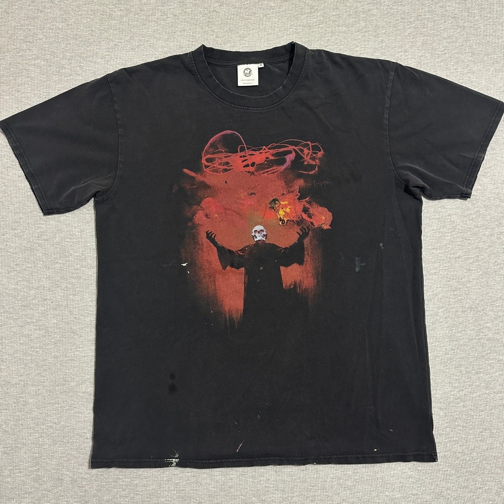Frazetta Girls Skull Sorcerer Dark Fantasy Graphic Tee Faded Black Mens X-Large